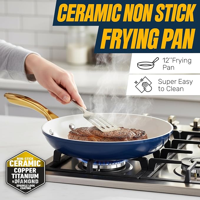 Gotham Steel 20pcs Pots and Pans Set Non Stick Ceramic Cookware Set - Image 3