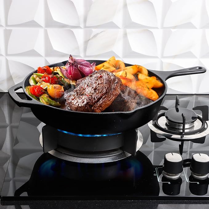 Utopia Kitchen Cast Iron Frying Pan 10.25 Inch, Cast Iron Chefs Pan, Pre - Image 3