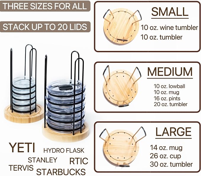 2PC Tumbler Lid Organizer, Detachable Cup Lid Organizer - Image 4