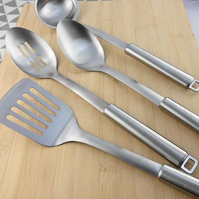 18/0 Stainless Steel Kitchen Cooking Utensil Set, Ergonomic Handle, Dishwasher - Image 5