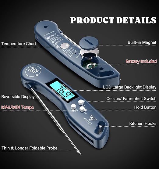 DOQAUS Digital Meat Thermometer, Instant Read Food Thermometer - Image 9
