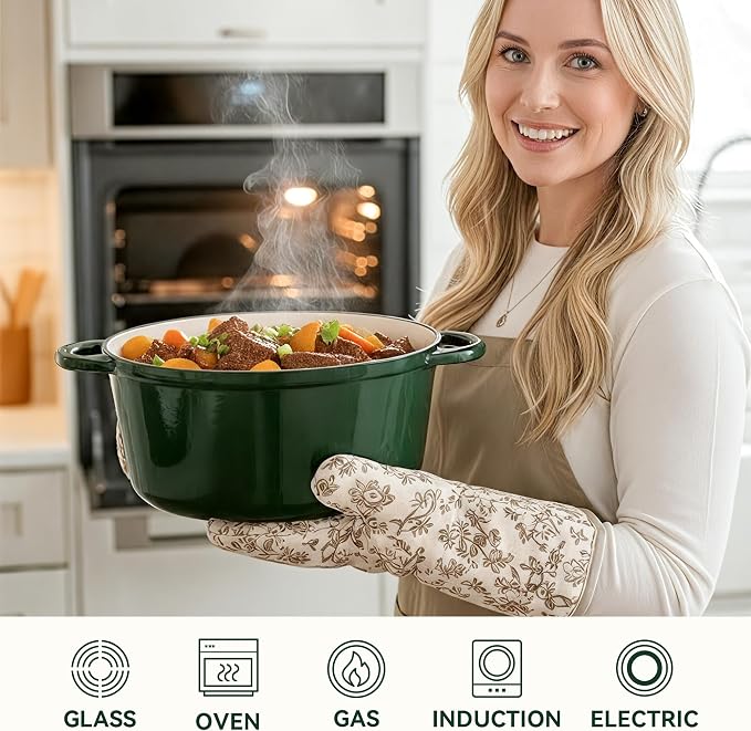 6.5 Quart Dutch Oven Pot with Lid, Non Stick Enameled Cast Iron Dutch Oven - Image 5