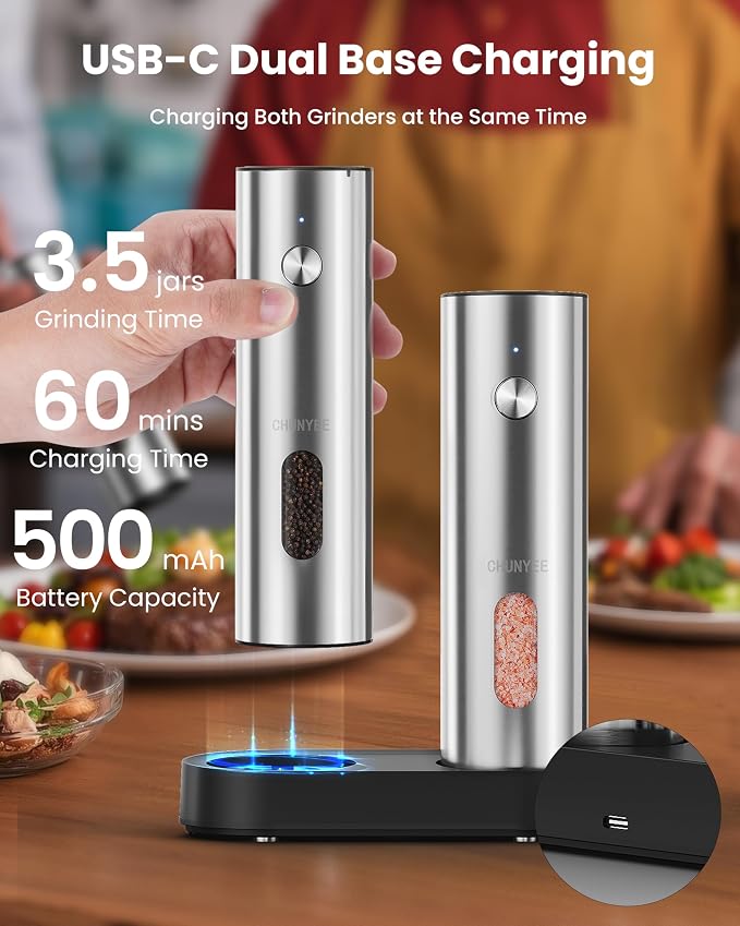 Electric Salt and Pepper Grinder Set - Image 2