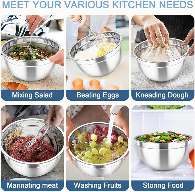 TeamFar Mixing Bowls with Lids, - Image 6