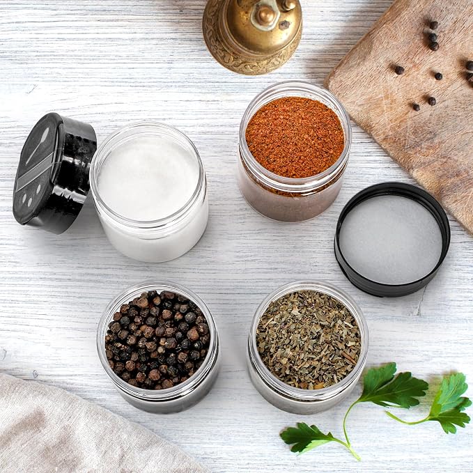 Foraineam 30 Pack Clear Plastic Jars 4 oz Mini Seasoning Bottles Spice Jars - Image 7