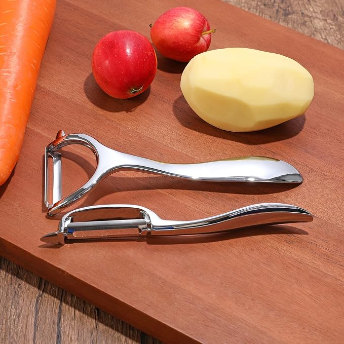 Set of 2 Stainless Steel Vegetable Peeler, Y-Shaped and I-Shaped Stainless - Image 6