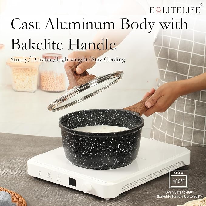 ESLITE LIFE 1.5 QT & 2.5 QT Sauce Pan Set - Image 5