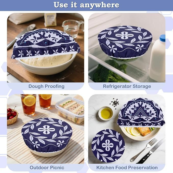 2 Large Reusable Beeswax Bowl Covers - Image 7