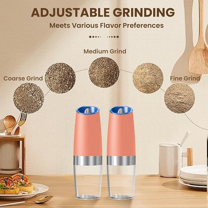 Gravity Electric Salt And Pepper Grinder Set, Automatic Salt And Pepper Grinder - Image 3