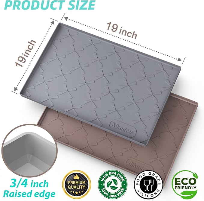 SIKADEER 19" x 19" Under Sink Mat Waterproof, Silicone Mat Kitchen Drawer Shelf - Image 5