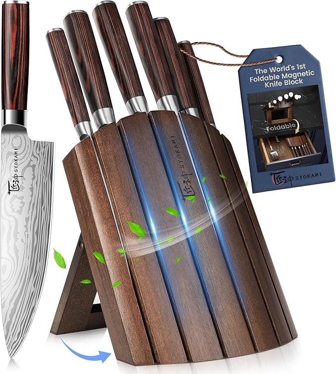 SYOKAMI 2026 Upgrade Knife Set 7 Piece Japanese Style Kitchen Knife Set by SYOKAMI