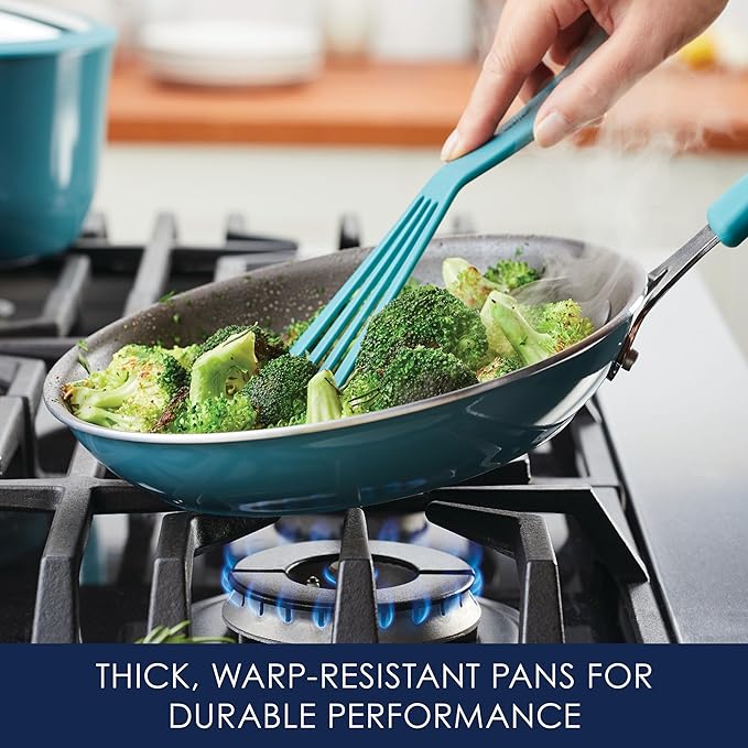 Rachael Ray Cook + Create Nonstick Frying Pan/Skillet, 10 Inch, Agave Blue - Image 4