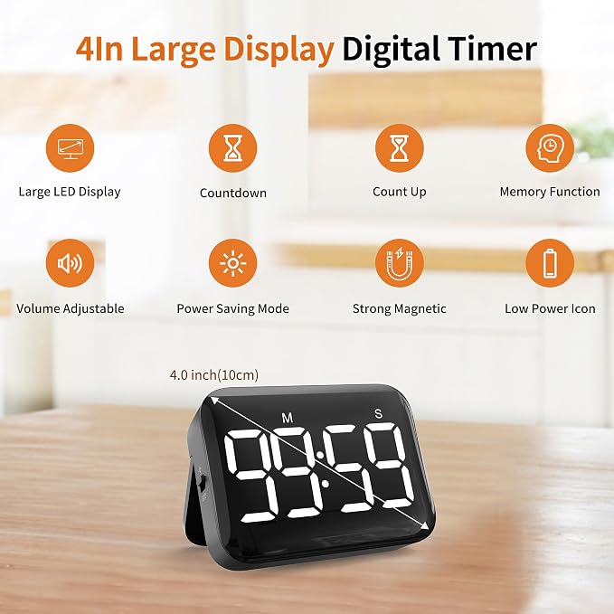 VOCOO Magnetic Kitchen Timer for Cooking - Image 2