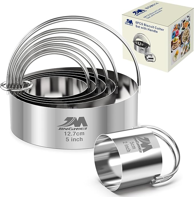 Biscuit Cutter Set for baking 2inch 2.5inch 3inch 3.5inch 4inch 5inch large by MJINGMEI