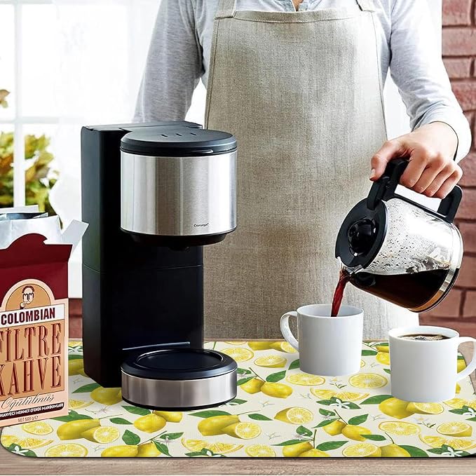 Kitchen Countertop Dish Drying Mat, Super Absorbent Coffee Bar Mat - Image 8