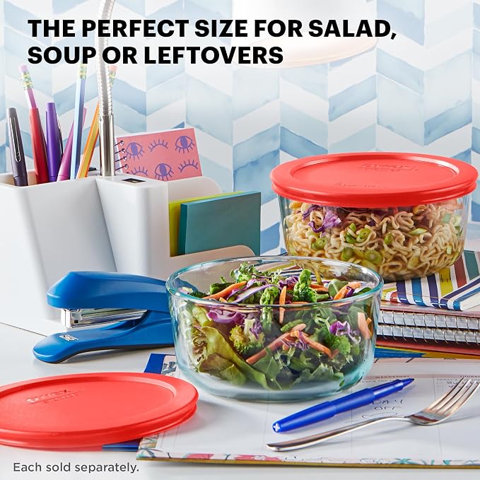Pyrex Simply Store Glass Food Storage Container, Snug Fit Non-Toxic Plastic - Image 4
