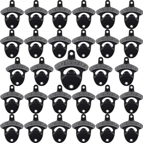 30 Packs Black Bottle Top Opener Wall Mounted Beer Cap Opener Stainless Bulk by Wallmountedbottleopener
