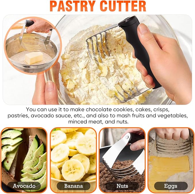 9PCS Stainless Steel Pastry Blender Set, 3 Cup Flour Sifter, Biscuit Cutter - Image 7