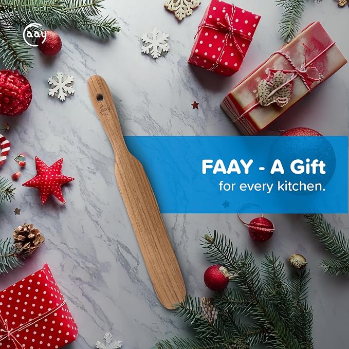 FAAY Handmade Teak Spurtle for Sourdough Starter – Wooden Stirring Stick & - Image 8