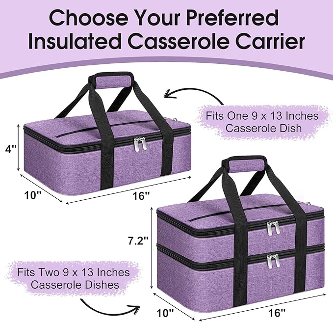 Double Insulated Casserole Carrier, Portable Casserole Carrier - Image 2