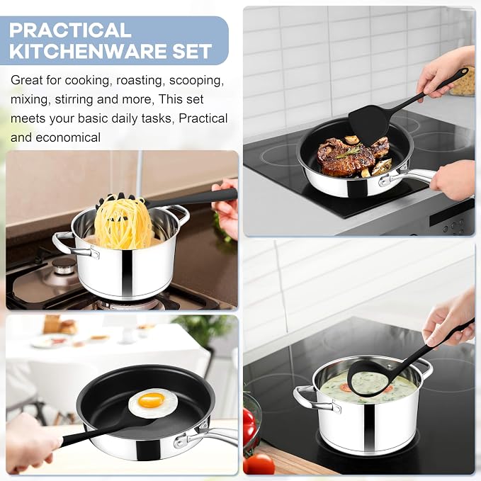 TeamFar 8 PCS Silicone Cooking Utensils - Image 4
