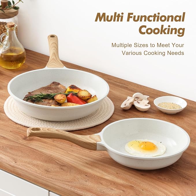 SENSARTE Nonstick Frying Pan Skillets, Ceramic Coating Omelette Pans, Healthy - Image 5