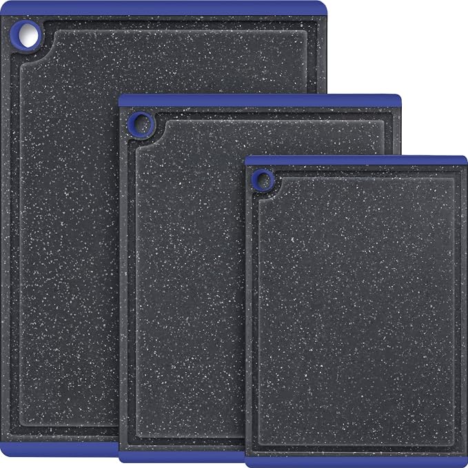 Kikcoin Plastic Cutting Boards for Kitchen, 3-Piece Large Cutting Board Set by Kikcoin