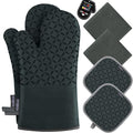 KEGOUU Oven Mitts and Pot Holders 6pcs Set, Kitchen Oven Glove High Heat by KEGOUUOvenMitt