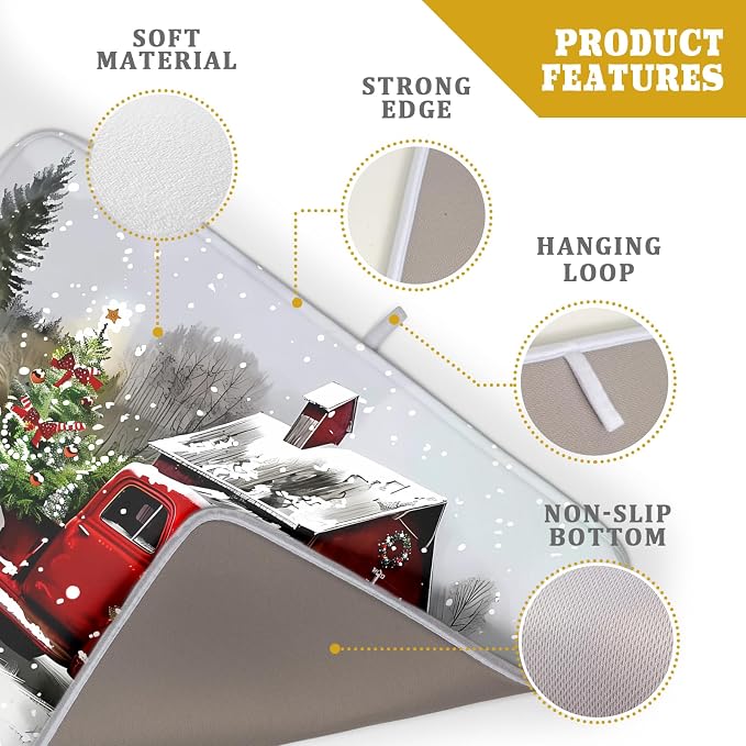 Christmas Red Truck Dish Drying Mat - Image 4