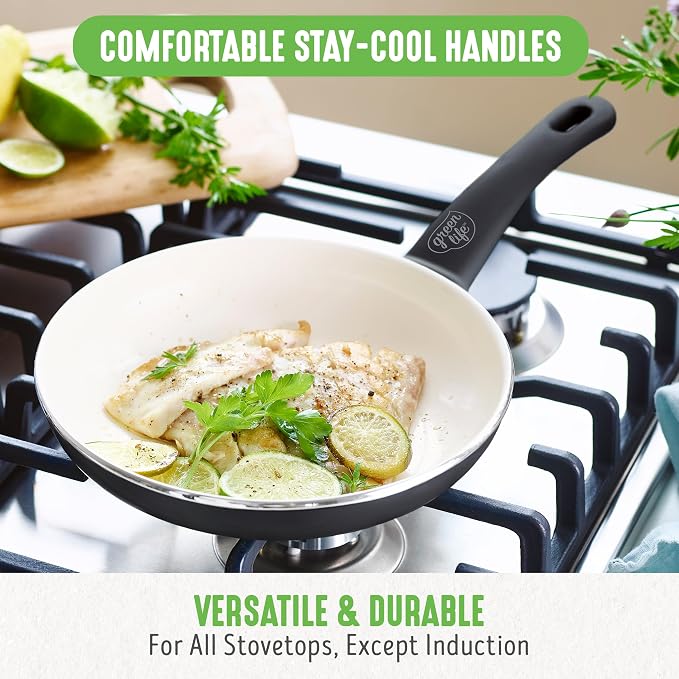 GreenLife Soft Grip Healthy Ceramic Nonstick 23 Piece Kitchen Cookware Pots and - Image 6