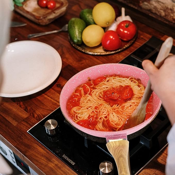 Frying Pan Nonstick, 11 Inch Pink Egg Pan, Non Stick Fry Pan 100% PTFE - Image 8
