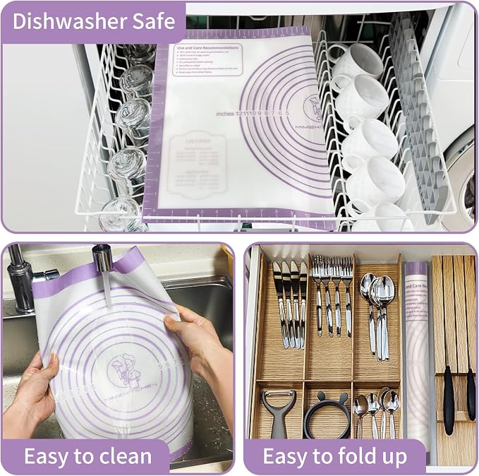 Silicone Baking Mat, Non Stick Pastry Mat Sheet - Image 7