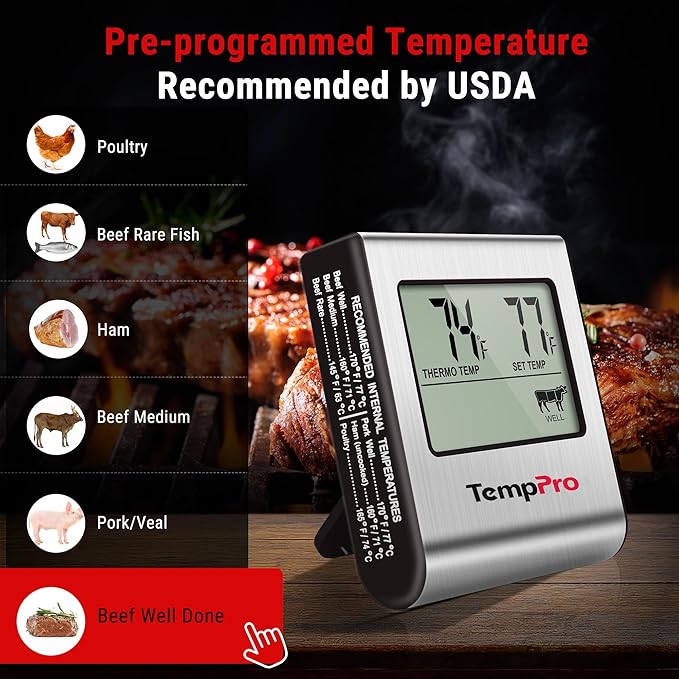 TempPro TP16 Large LCD Digital Cooking Food Meat Thermometer - Image 5