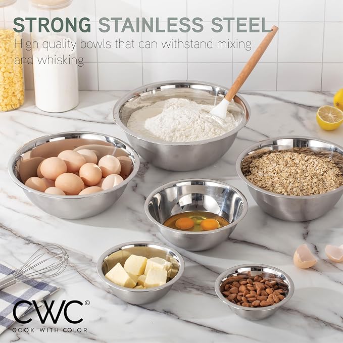 COOK WITH COLOR Stainless Steel Mixing Bowls Set - Image 4