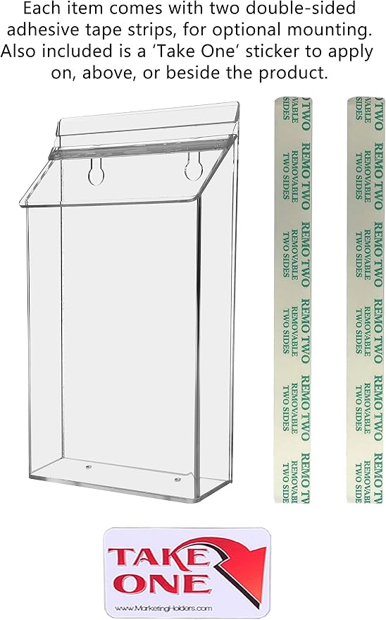 Outdoor Brochure Holder Holds 6" x 10" Booklets Wall Mount Clear - Image 4
