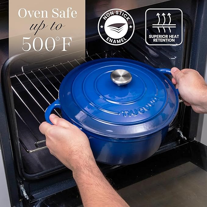 Cast Iron Pot with Lid – Non-Stick Ovenproof Enamelled Casserole Pot, Oven Safe - Image 5