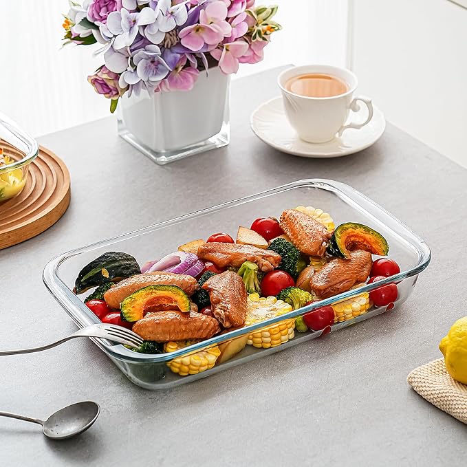 3 Pack High Borosilicate Glass Baking Dishes - Image 4
