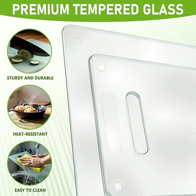 Tempered Glass Cutting Board for Kitchen, Plastic Free, Scratch Resistant - Image 3