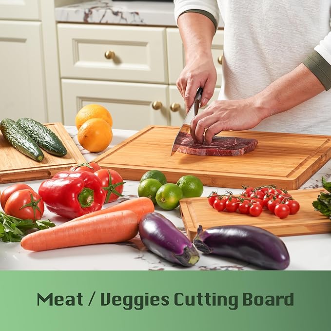 Allsum Carbonized Bamboo Wood Cutting Boards - Image 3