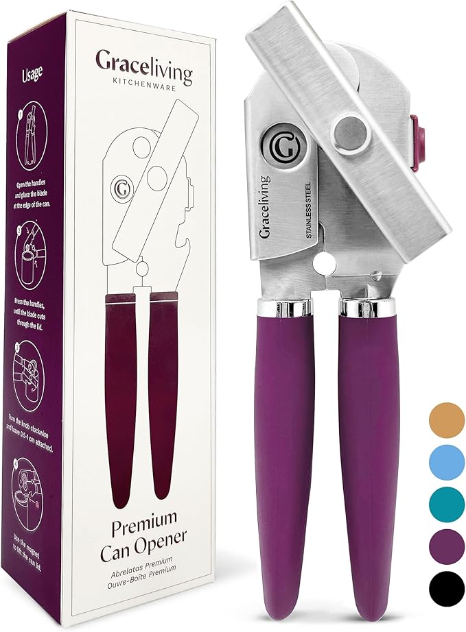 Premium Multifunction Magnetic Manual Can Opener and Bottle Opener, Heavy Duty by GracelivingKitchenware