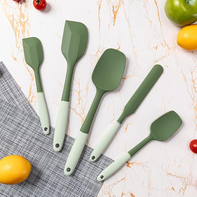 Silicone Spatula Set, 5 Piece Food Grade Rubber Spatulas - Image 6