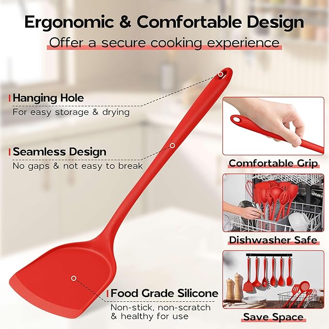 Onader 10 Pieces Cooking Utensils Set, Non Toxic & Heat Resistant - Image 3