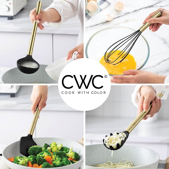 COOK WITH COLOR Silicone Cooking Utensils, Kitchen Utensil Set, Cooking Utensils - Image 5