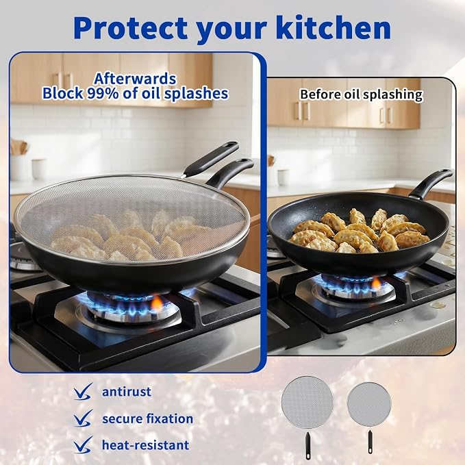 2-Pack Splatter Screen for Frying Pan - Image 5