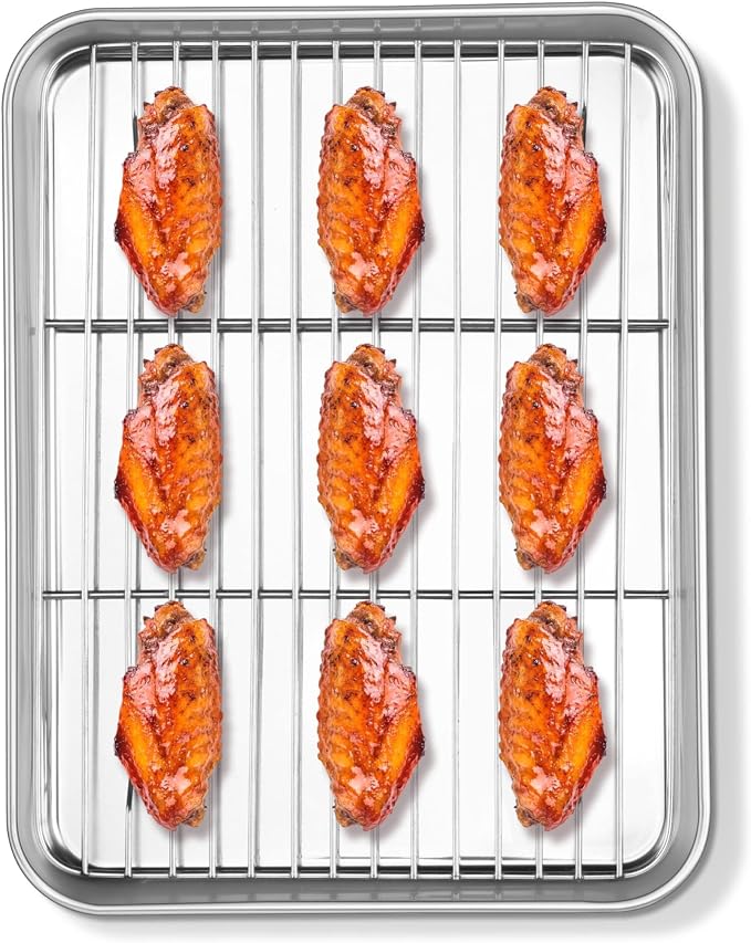 Homikit Baking Sheet with Wire Rack, 10.5 x 8 Inches Stainless Steel Small by Homikit