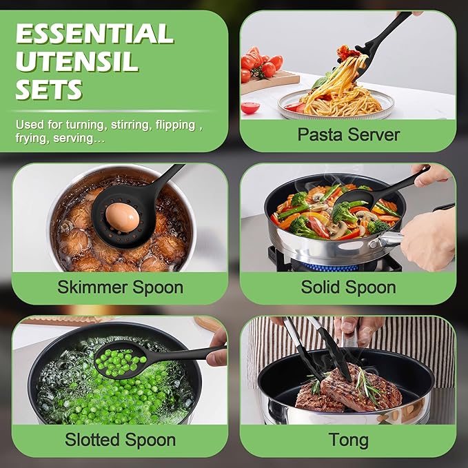 Silicone Cooking Utensil Set, Homikit 15pcs Kitchen Utensils - Image 5