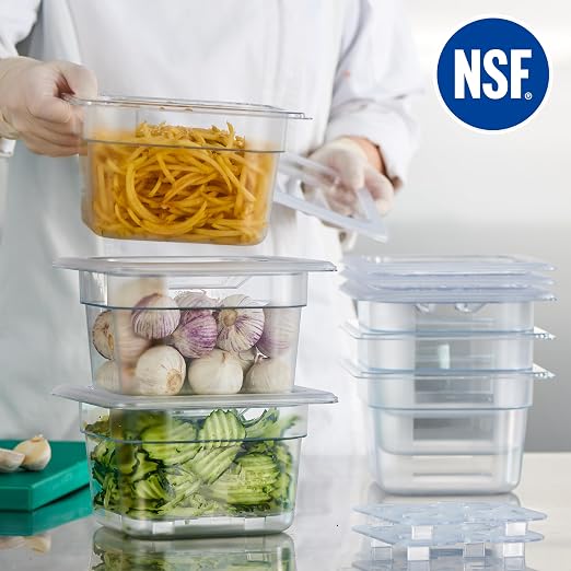 CURTA 6-Pack 1/6 Size 4" Deep NSF Polycarbonate Food Pans - Image 4