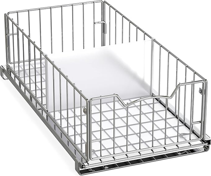 Simple Houseware Pull-Out Cabinet Sliding Basket Organizer, 17.2" D x 9.7" W x by SimpleHouseware