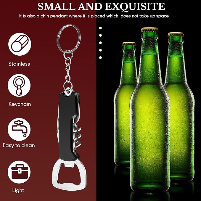 Ziliny 24 Pcs Bottle Opener Keychain Bulk Wine Bottle Beer Opener Keychain - Image 3
