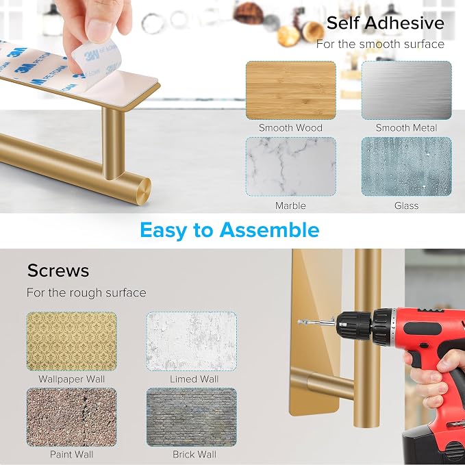 2nd Gen Paper Towel Holder Under Cabinet No Drilling, Self Adhesive or Drilling - Image 4